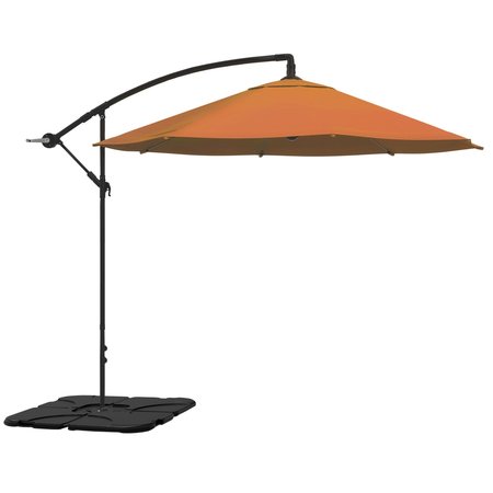 Pure Garden 10 Ft Offset Umbrella with Square Base, Terracotta 50-LG1055B